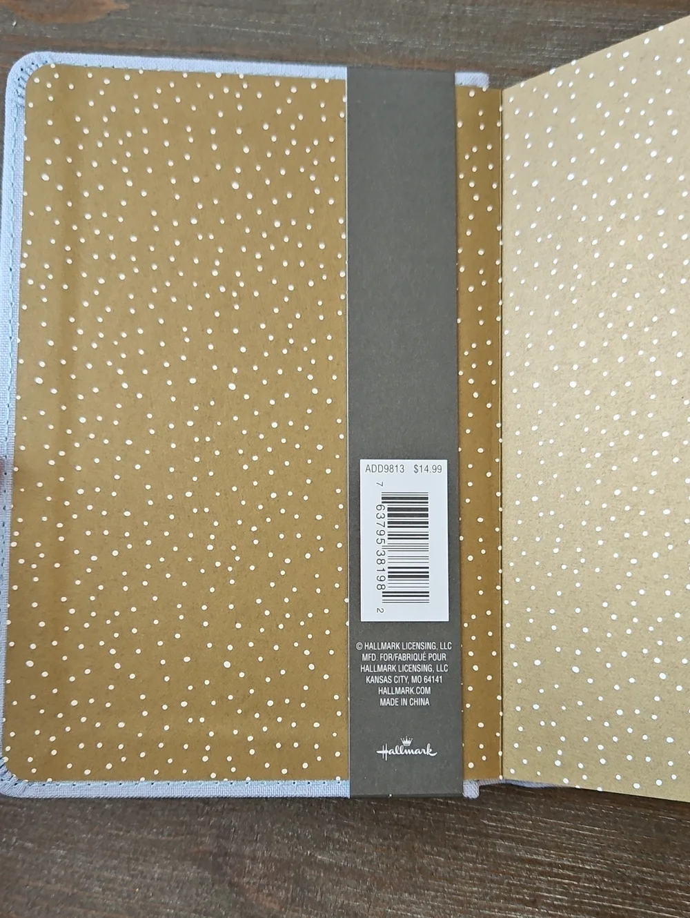 Hallmark Address Book - Light Blue Linen Cover with Gold Foil